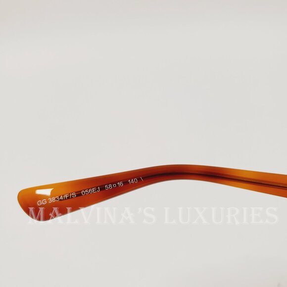 GUCCI SUNGLASSES GG 3834 / F/ S 056 SQUARE FRAME TORTOISE LOGO TEMPLES main image 13